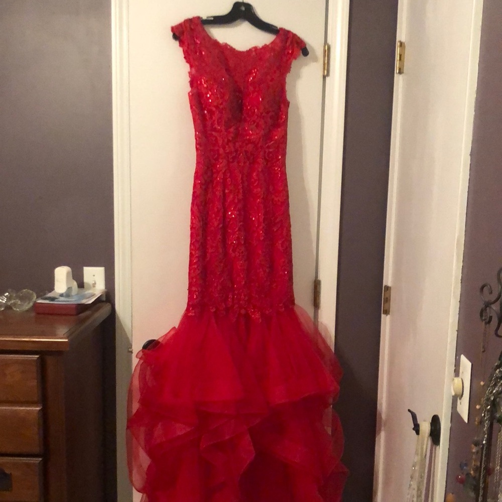 Camille La Vie red formal dress